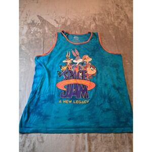 Space Jam Tank Top Mens 2XL Blue Tie Dye Tune Squad Graphic A New Legacy